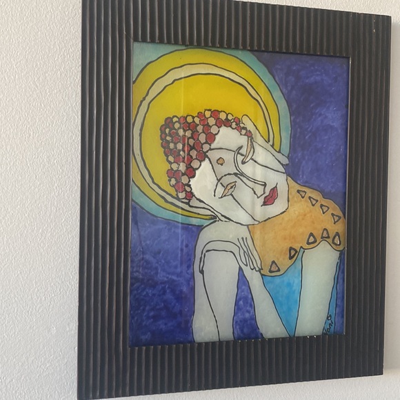 Calming  Buddah Glass painting Suncatcher - Picture 4 of 4